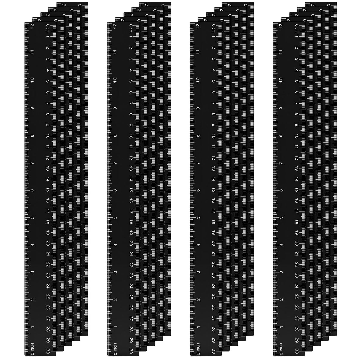 Eboot 20 Pack 12 in Clear Plastic Rulers Bulk for Classroom, School, Office
