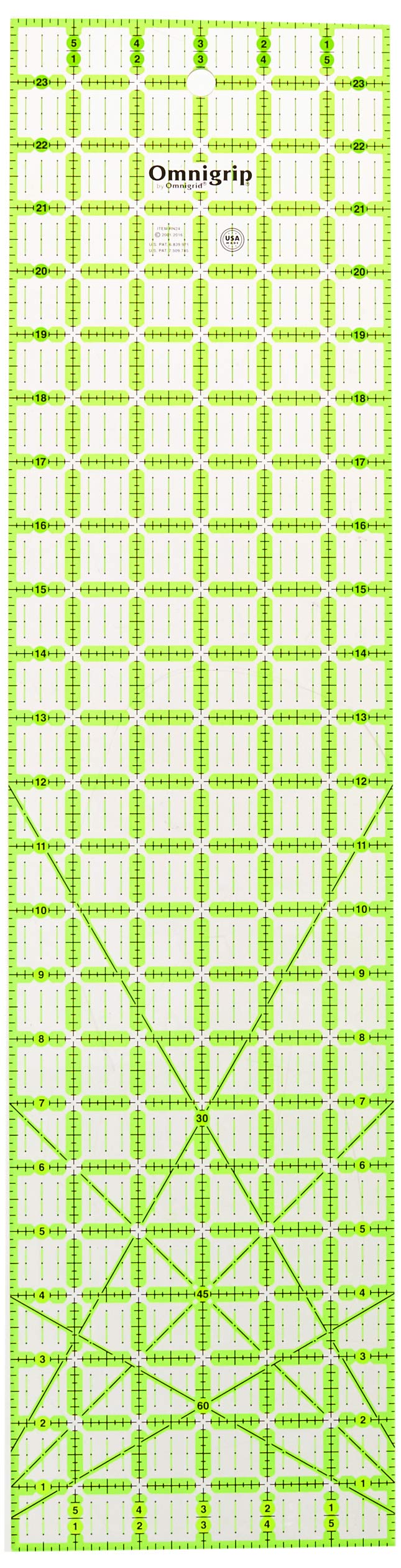 Omnigrip 2-1/2" x 18" Non-Slip Rectangle Quilting Ruler by Omnigrid