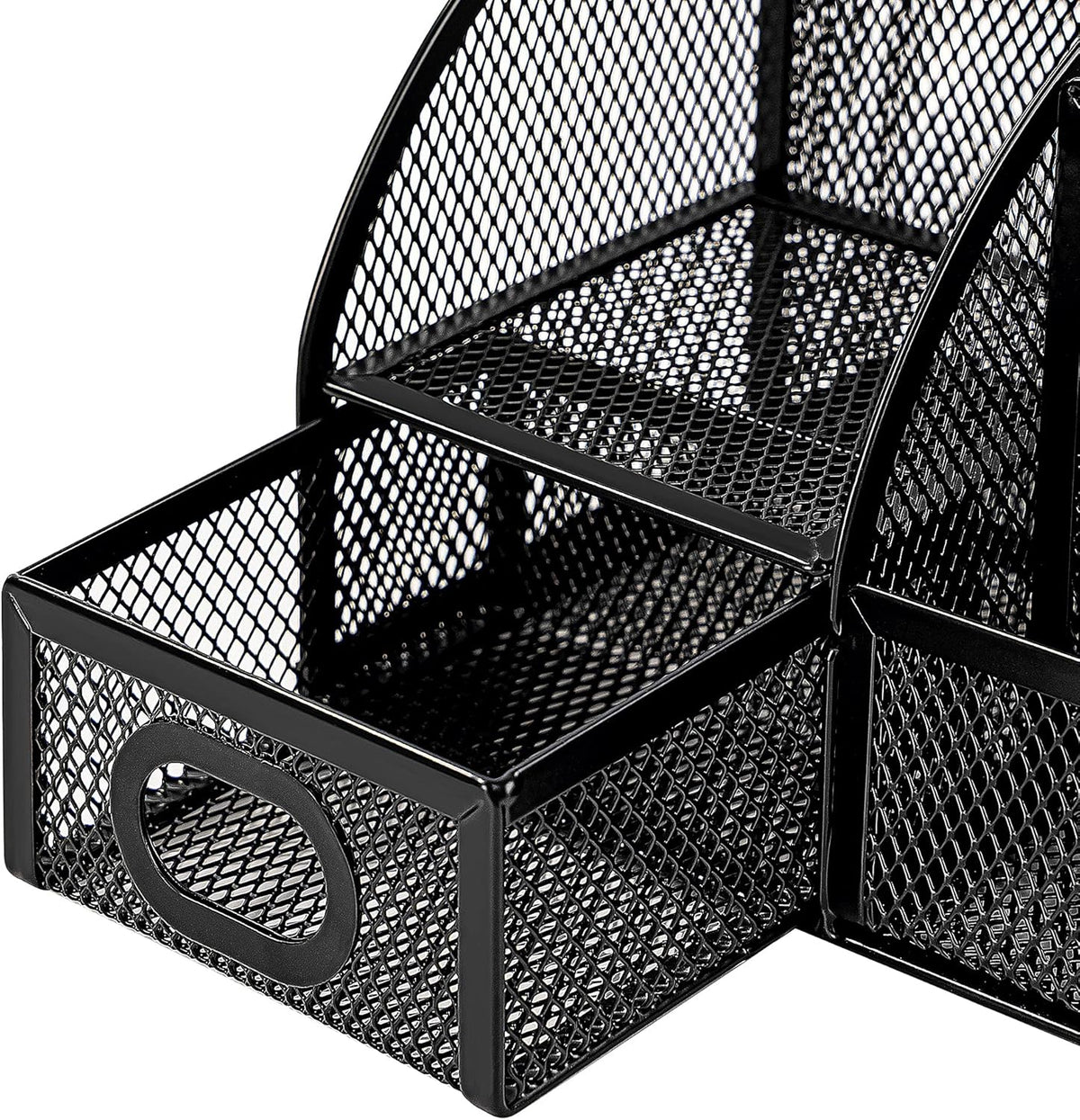 Amazon Basics Mesh Pen Holder and Desktop Desk Organizer, Office Caddy Storage for Writing Utensils, 9.1 x 5.9 x 5.5 inches, Black
