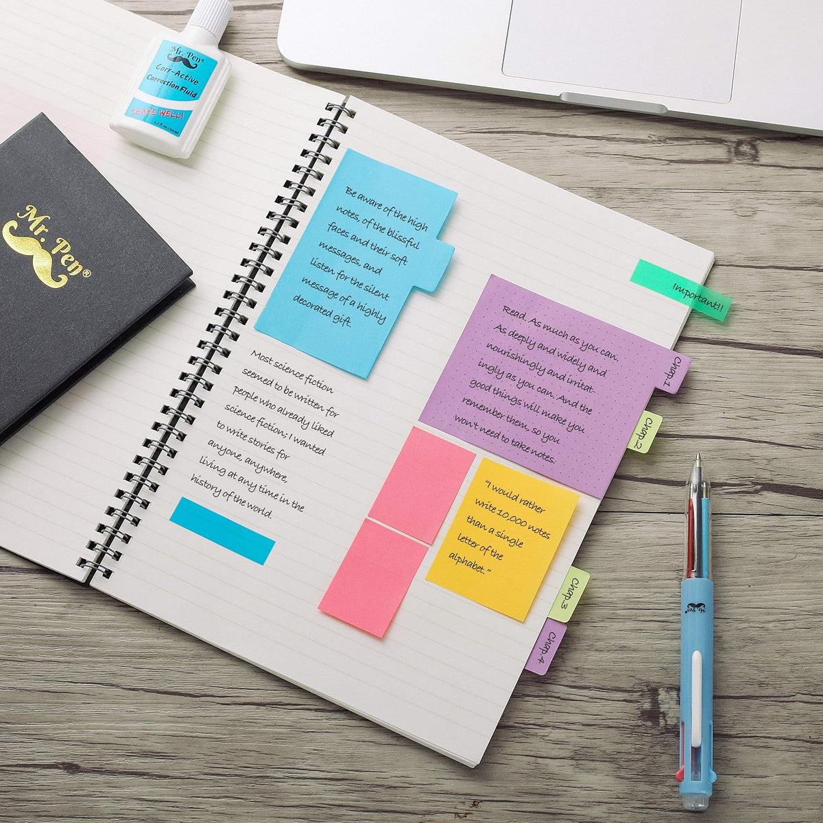 Mr. Pen- Sticky Notes Set, 410 Pack, Ruled, Dotted & Blank Notes