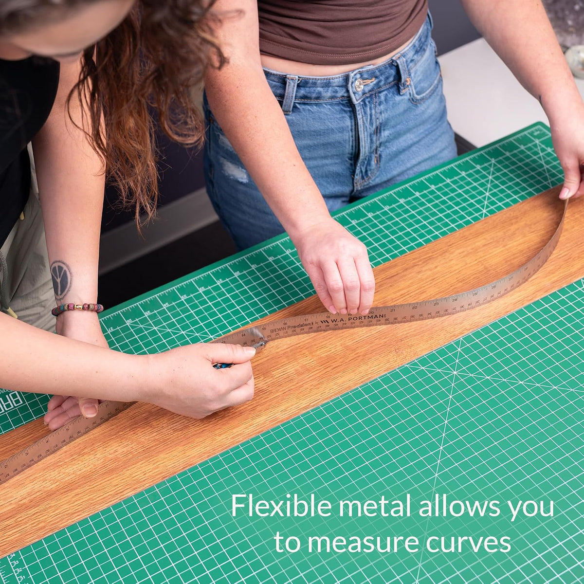 WA Portman Metal Ruler 12'', Metric Edge Corkback Stainless Steel Ruler