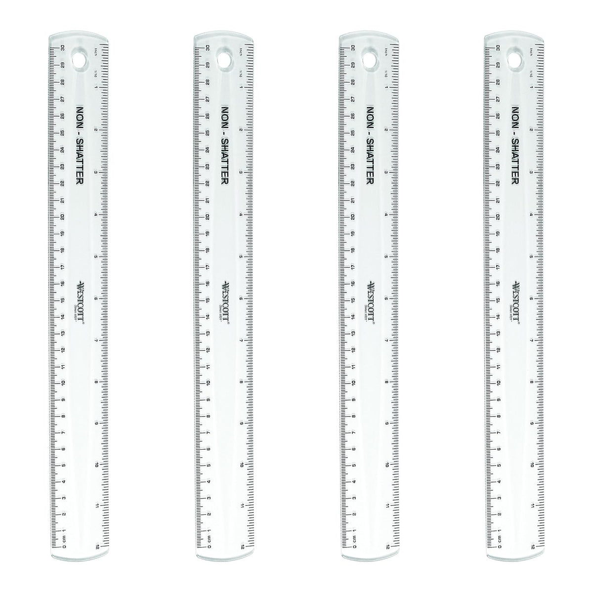 Westcott 16024 Jeweltone Plastic Ruler, 12-Inch, Purple