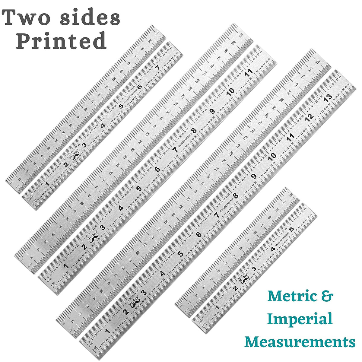 Mr. Pen- Machinist Ruler, 4 Pack, (6, 8, 12, 14 Inch)