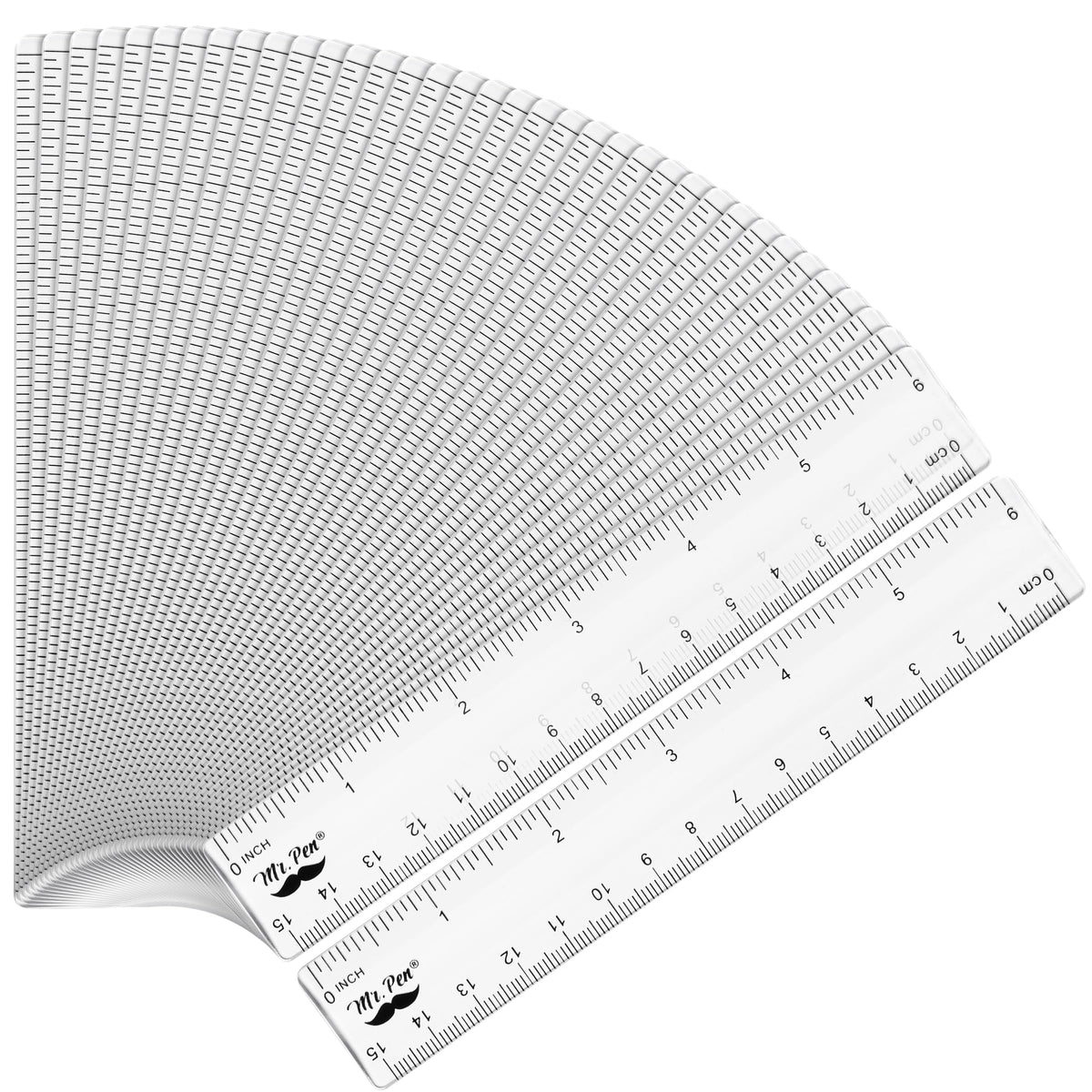 Mr. Pen- Plastic Rulers, 6 Inch, 3 Pack, Easy-to-Read Markings