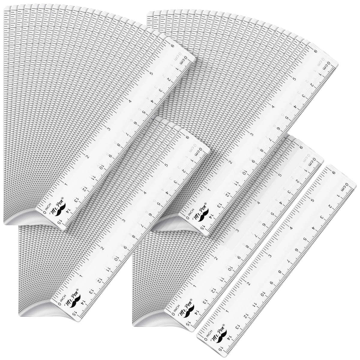 Mr. Pen- Plastic Rulers, 6 Inch, 3 Pack, Easy-to-Read Markings